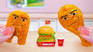 Chicken Nugget Meme Funny 🤠 Miniature Chicken Nuggets and Burger McDonalds  🍔  Tina Mini Cooking