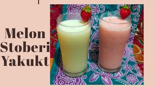 Jus Melon Dan Stroberi Yakult | Melon and Strawberry Yakult