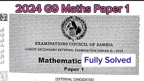 2024 ECZ G9 External Maths Paper 1 Fully Solved