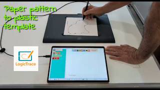 I trace a sewing paper pattern that will be created into a plastic template.