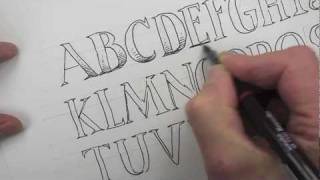 In this video, children's book illustrator, shoo rayner, shows you how
to draw an alphabet of serif capitals.