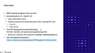 SAP Engagement Cloud, Enterprise Edition - API Essentials for Streamlined Data Onboarding