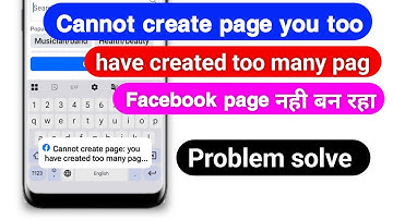 Facebook Page Cannot Create Page You have created too many pages in a short time Please try later