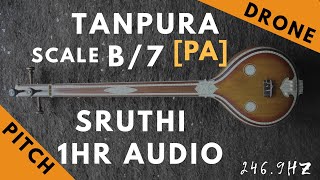 Tanpura Sruthi - Drone -  B Scale or 7 Kattai - Pa (Panchamam/ Pancham) - 246.9Hz