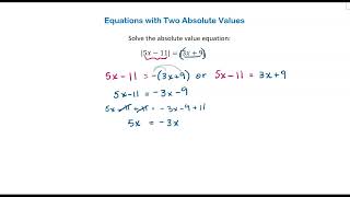 Equations with Two Absolute Values