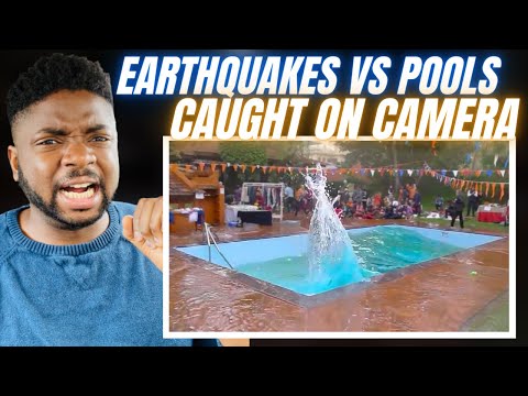 Brit Reacts To EARTHQUAKES VS SWIMMING POOLS CAUGHT ON CAMERA!