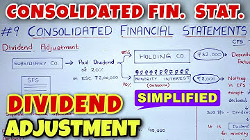 #9 Consolidated Financial Statements - Dividend Adjustment - CA INTER - By Saheb Academy