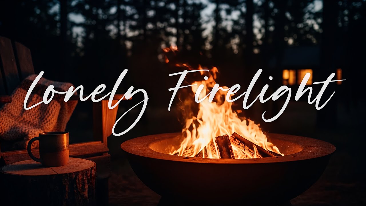 Lonely Firelight Campfire Nights - 1 Hour campfire with natural sfx and slow acoustic music