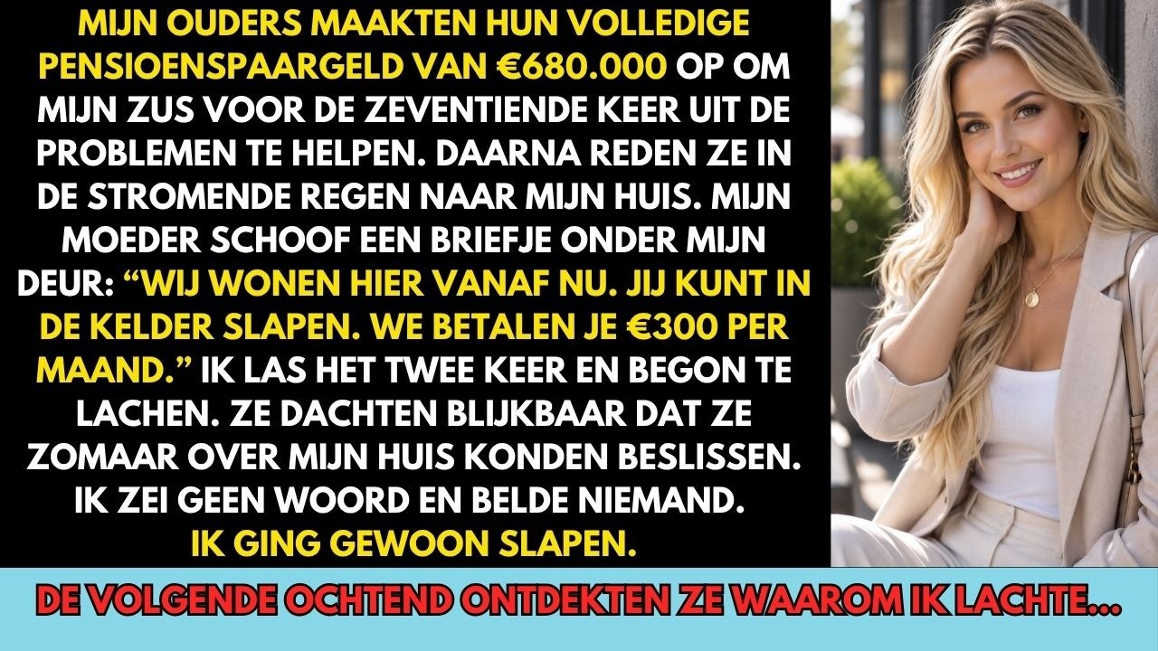 “Je hebt drie slaapkamers. Doe niet zo dramatisch.” Die woorden stonden in een appje van mijn zus, enkele uren nadat ik een bewoningsovereenkomst onder mijn deur had gevonden. Mijn ouders hadden...