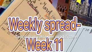 Weekly Spread - week 11| bullet journal with me | Illisa ❤️🌸