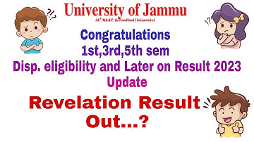 1st,3rd,5 sem Disp.eligible & Latet On Result 2023 New Update of Jammu University| Revl Result Out☹️