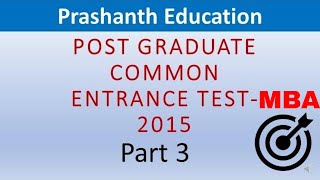 Karnataka PGCET 2021 || PGCET MBA 2015 question paper solution with answers Part 3