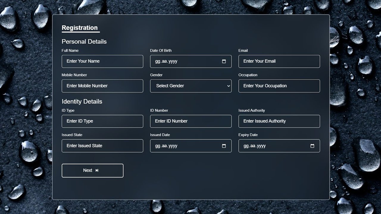 How to Create a Responsive Registration Form || html css and js ...