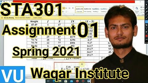 STA301 Assignment 1 spring 2021 by Waqar Institute