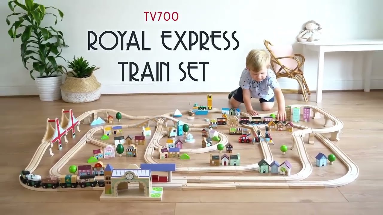 Grand Circuit Train en bois Forme Londres Express Le Toy Van® 120 pièces et rails Grand Circuit Train en bois Forme Londres Express Le Toy Van® 120 pièces et rails
