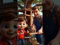 Dad And Pro Build A Treehouse 🏕️ #shorts #house #dad #son #cartoon #3danimation #moralstory #kids