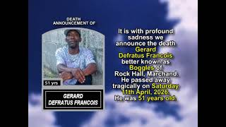 Gerard Defratus Francois ~ Short Obituary