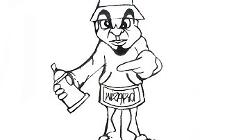 step by step how to draw an oldschool graffiti character   (HQ)