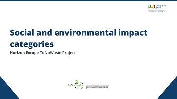 Social and environmental impact categories | ToNoWaste Project