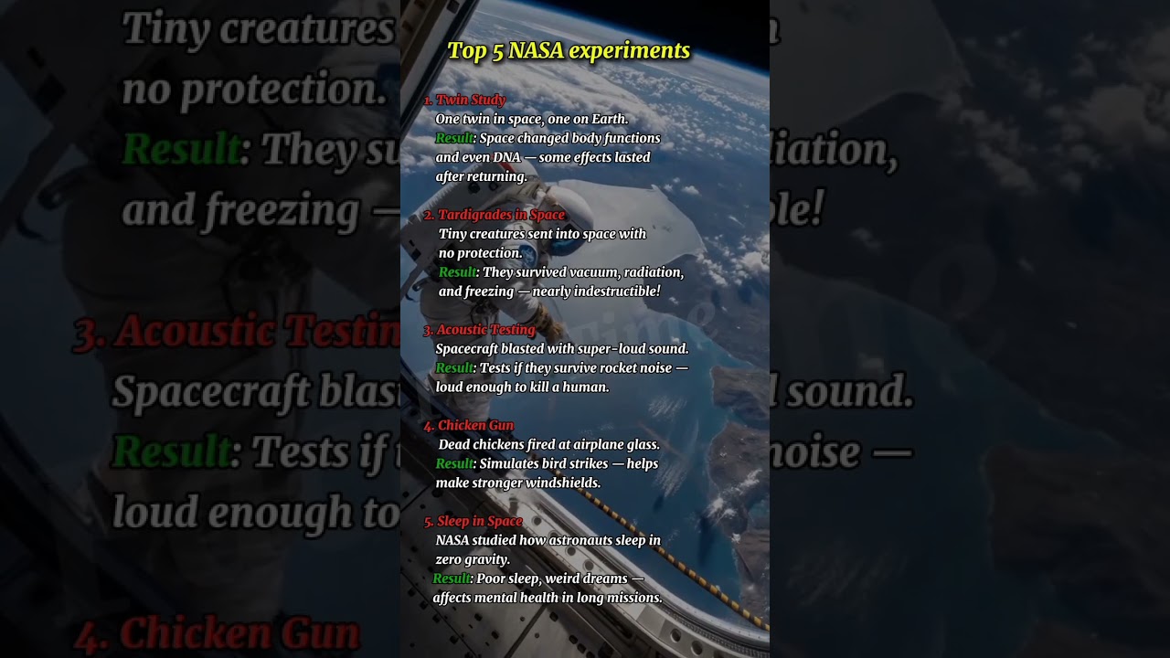 Top 5 NASA experiments