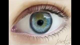 PaintTool SAI - realistic eye painting timelapse