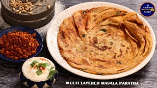 गव्हाच्या पिठाचा भरपूर पदर सुटलेला पराठा | Layered Wheat Paratha Recipe by Madhura | Lachha Paratha screenshot 5