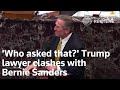 Impeachment: 'Who asked that?' Trump lawyer clashes with Senator Bernie Sanders