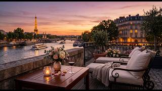 Evening Paris Jazz Piano 🍷 Cozy Riverside Terrace & Late Night Relaxing Music screenshot 3