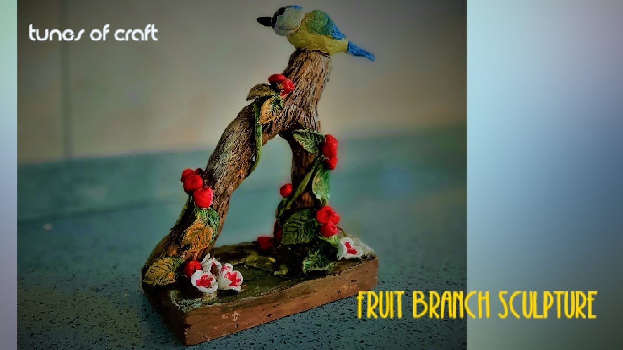 Tree Branch 3D sculpture | air dry clay | table sculpture | air dry clay techniques | clay art