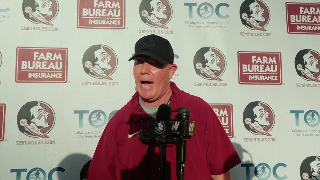 Image related to FSU Football | Coach Fuller going over spring practice