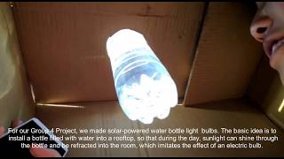 The British School New Delhi, IB Group 4 Project: Solar-Powered Water Bottle Light Bulbs