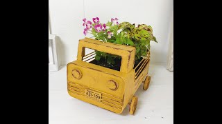 ブリキ イエロー 寄せ植え トラック ガーデニング