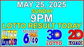 Lotto Result Today 9pm Draw May 25 2025 PCSO