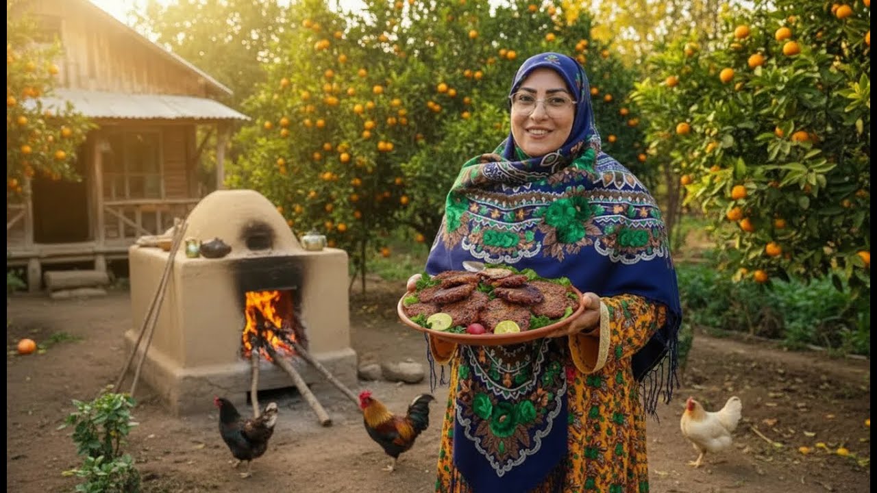 Outdoor Cooking in Village | Organic Potato Frittata on Wood Fire
