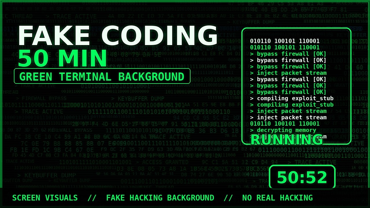 Hacker Screen 2 – 50 Min Fake Coding - YouTube