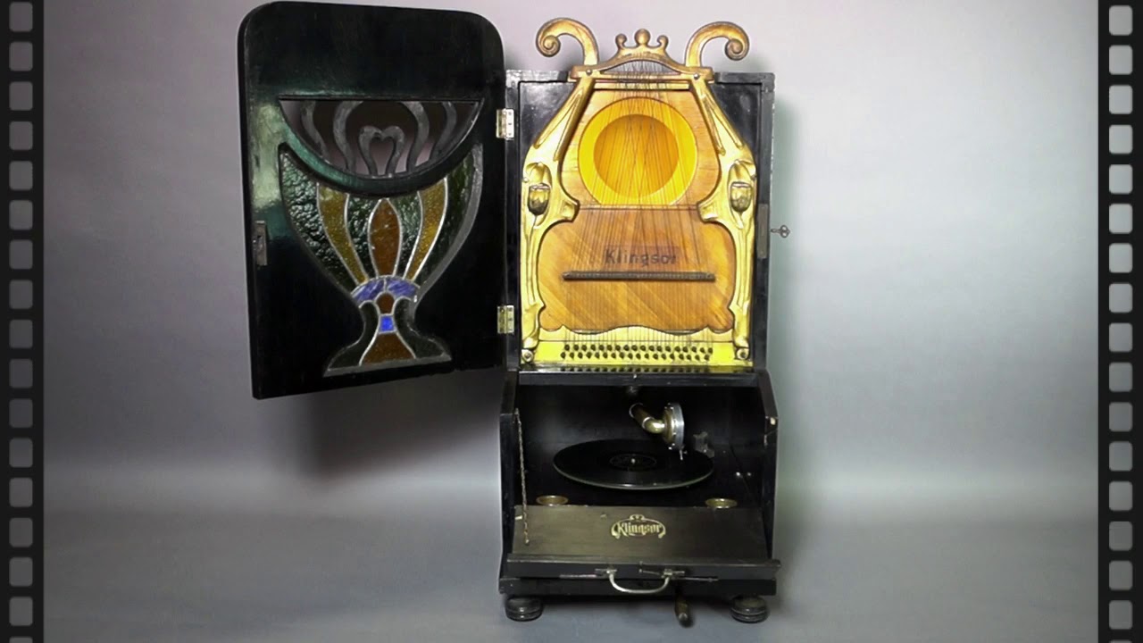 Klingsor Jugendstil Grammophon Phonograph - YouTube