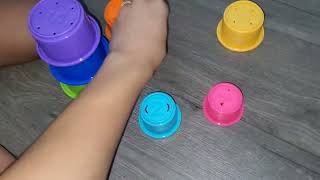 Toddlers will learn so muchStacking Cups Baby Toy Educational Cup Stacking Set 8-Pc Rainbow Stackabl
