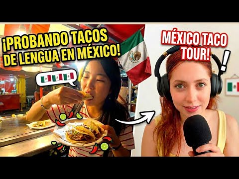 Korean woman tries tongue tacos for the first time in Mexico 🌮🇲🇽