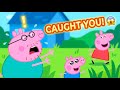Catch Me If You Can! Daddy Pig vs Peppa and George Fun Tag Game | Funny Peppa Pig Animation