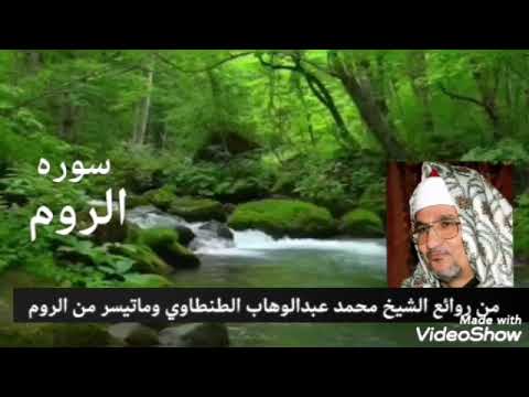 من التسجيلات النادره للشيخ محمد عبدالوهاب الطنطاوي وماتيسر من سوره الروم رووووعه