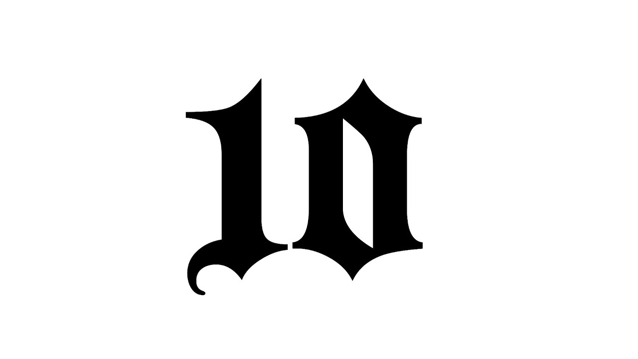 Medieval Font Countdown Timer - 10 seconds - Black on White Background