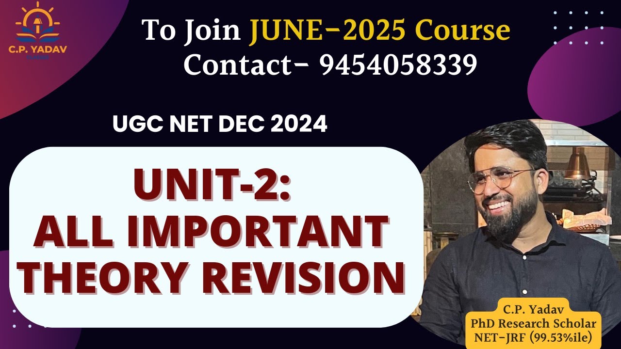 Unit-2: All important Theory Revision || UGC NET-Social Work || C.P. Yadav