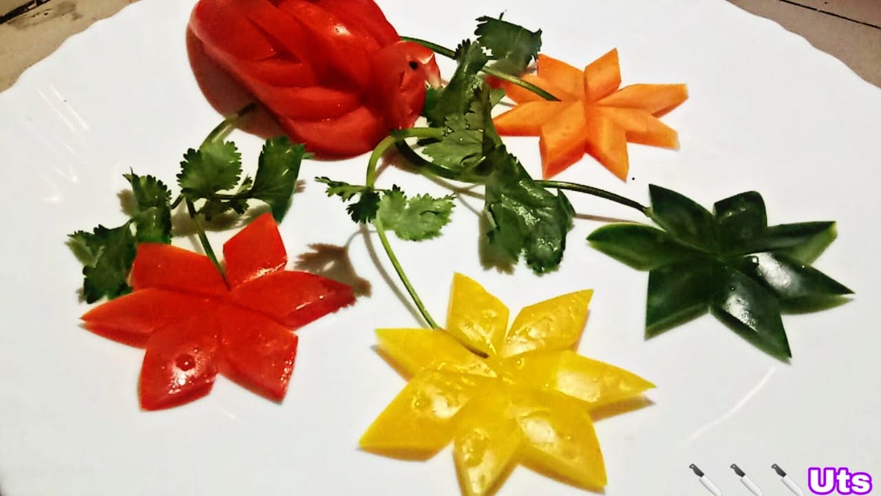 How to make very easy & simply bell peppers flowers 🏵 in home