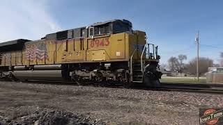 Big power on UP priority train, drone train chase with farm view , and train meet with drone shots!