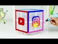 РИСУЮ INSTAGRAM, TIK TOK, VK и YOUTUBE СВЕТИЛЬНИК 3D РУЧКОЙ DIY Тик Ток, Инстаграм