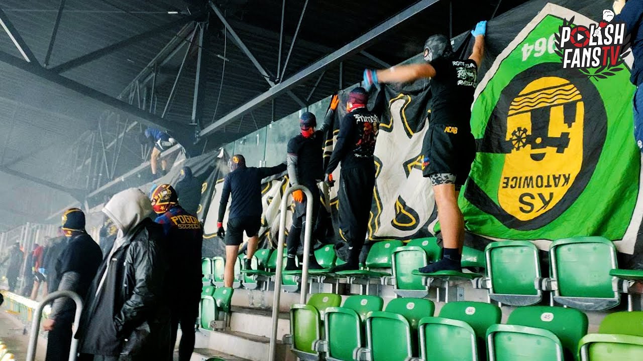 "GDZIE JEST PERSONA?" - Pogoń&Ruch palą flagę bandy Gieksy na Nowej Bukowej (29.11.2025)