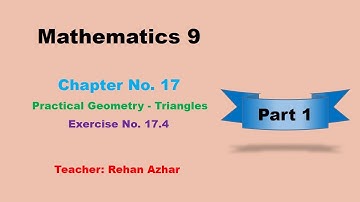 Class 9th Math  - Chapter No 17 - Exercise 17.4