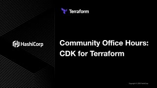 Community Office Hours: CDK for Terraform