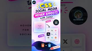 CSS Social Media Hover Effects with Icons 🔥 | HTML & CSS #shorts