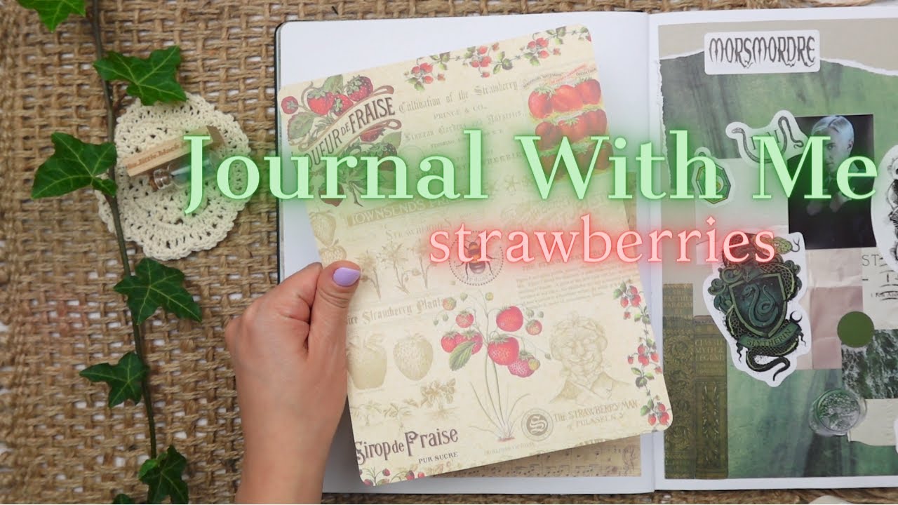 Strawberries 🍓 Art Journal With Me | Satisfying ASMR